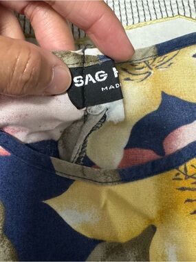 Sag Harbor Floral Print Blouse in Navy, Yellow, Pink